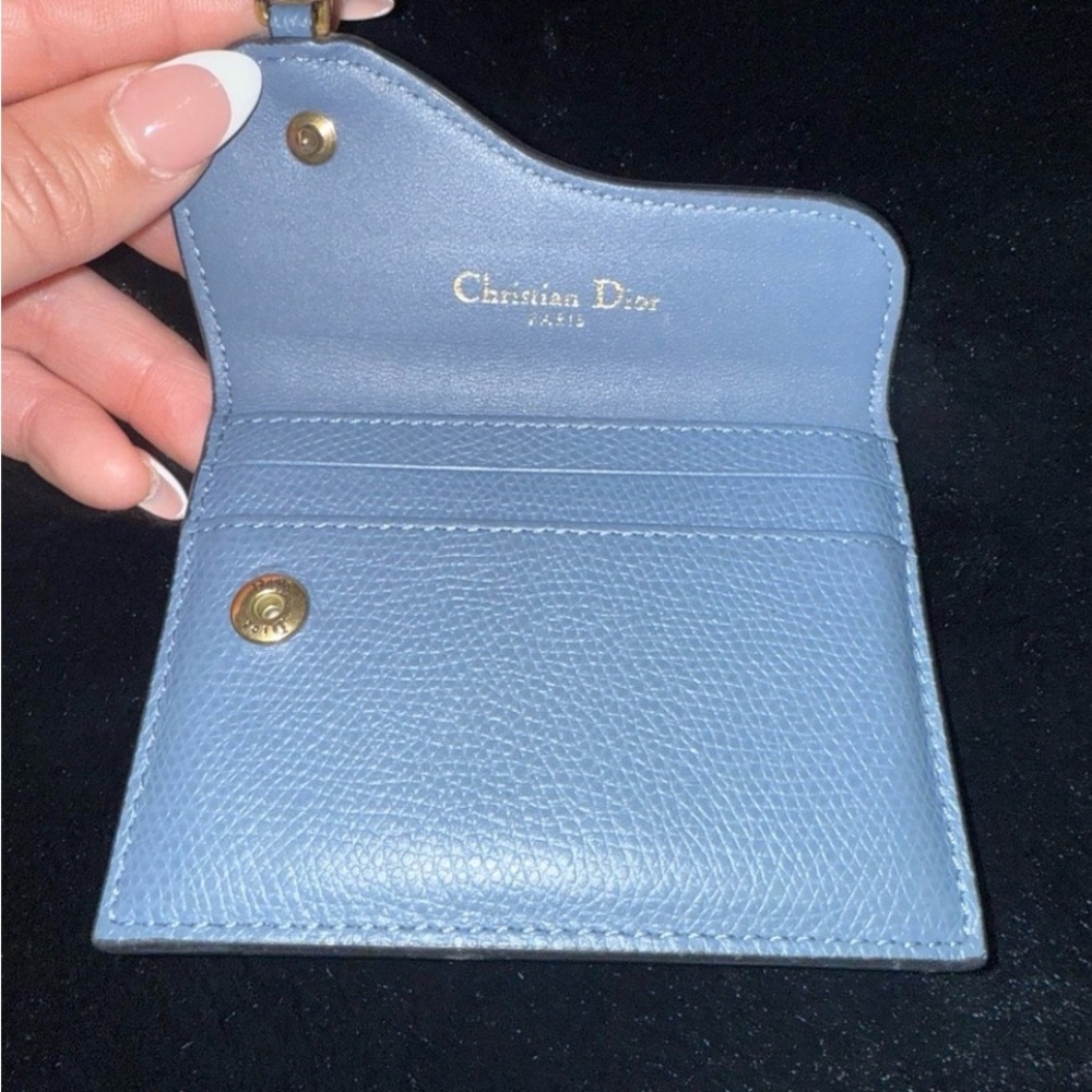 Dior Light Blue Wallet with Gold Accent - Picture 3 of 4